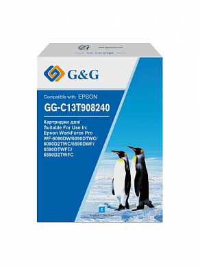 Картридж струйный G&G GG-C13T908240 голубой (70мл) для Epson WorkForce Pro WF-6090DW/6090DTWC/6090D2TWC/6590DWF