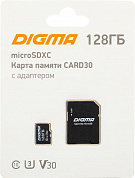 Digma <DGFCA128A03> microSDXC 128Gb UHS-I U3 Class10 V30 + microSD-->SD Adapter
