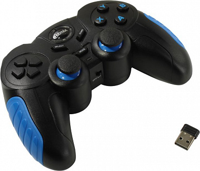 Геймпад Ritmix <GP-022WPS Black-Blue> (15кн., 2 мини-джойстика,беспроводной, USB2.0)