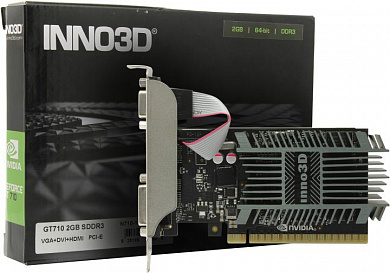 2Gb <PCI-E> DDR3 Inno3D <N710-1SDV-E3BX> (RTL) D-Sub+DVI+HDMI <GeForce GT710>