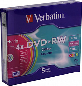 DVD-RW Disc Verbatim   4.7Gb  4x <уп. 5 шт> <43563>