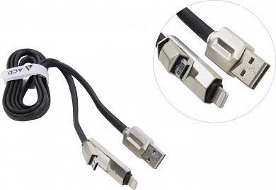 ACD <ACD-U924-PMB> Кабель USB AM-->micro-B/Lightning 1м