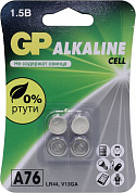 GP A76/LR44-4 (щелочной (alkaline), 1.5V) <уп. 4 шт>