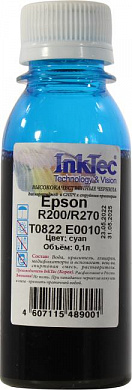 Чернила InkTec <T0822/E0010 Cyan 100мл> для Epson R200/R270