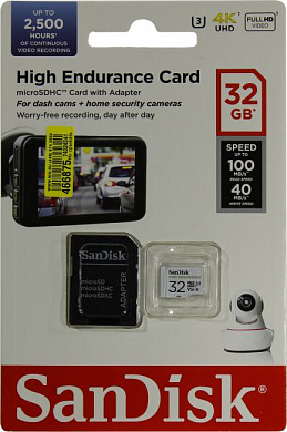SanDisk <SDSQQNR-032G-GN6IA> SDHC Memory Card 32Gb UHS-I U3 V30+ microSD--> SD Adapter