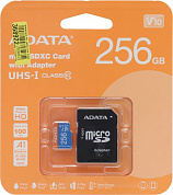 ADATA Premier <AUSDX256GUICL10A1-RA1> microSDXC Memory Card 256Gb V10 UHS-I U1 Class10+ microSD-->SD Adapter