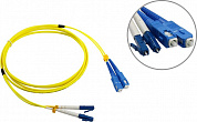 Hyperline <FC-D2-9-LC/UR-SC/UR-H-2M-LSZH-YL> Patch cord ВО, LC-SC, duplex, SM 9/125 2м