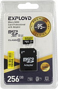 EXPLOYD <EX256GCSDXC10UHS-1-ElU3-AD> microSDXC 256Gb UHS-I U3 Class10 + microSD-->SD Adapter