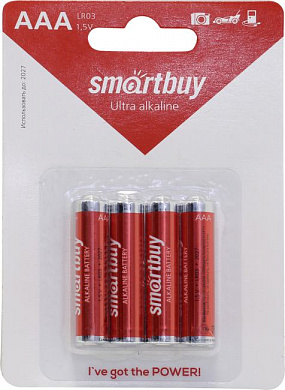 Smartbuy SBBA-3A04B, Size"AAA", 1.5V, щелочной (alkaline) <уп. 4 шт>