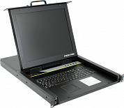 Procase <E1708> 1U выдвижная однорельсовая с LCD 17" + 8-port KVM Switch USB или PS/2