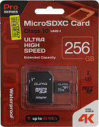 Qumo <QM256GMICSDXC10U3> microSDXC 256Gb Class10 UHS-I U3 + microSD-->SD Adapter