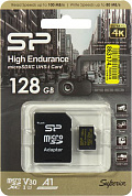 Silicon Power <SP128GBSTXDV3V1HSP> microSDXC Memory Card 128Gb UHS-I U3 V30 A1 + microSD-->SD Adapter
