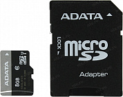 ADATA Premier <AUSDH8GUICL10-RA1> microSDHC Memory Card 8Gb UHS-I U1 + microSD-->SD Adapter