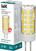 Лампа светодиодная IEK LLE-CORN-5-012-40-G4 Corn 5Вт капсульная 4000К нейтр. бел. G4 12В керамика
