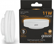 GAUSS 108008111 Лампа светодиодная LED 11 Вт 1050 Лм 3000К теплая GX53 таблетка Black Gauss (108008111)