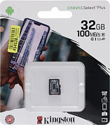 Kingston <SDCS2/32GBSP> microSDHC Memory Card 32Gb A1 V10 UHS-I U1