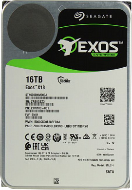 HDD 16 Tb SATA 6Gb/s Seagate Exos X18 <ST16000NM000J> 3.5"