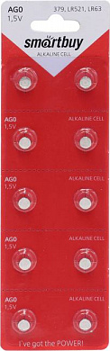 Smartbuy SBBB-AG0-10B (LR63, 1.5V) , щелочной (alkaline) <уп. 10 шт>