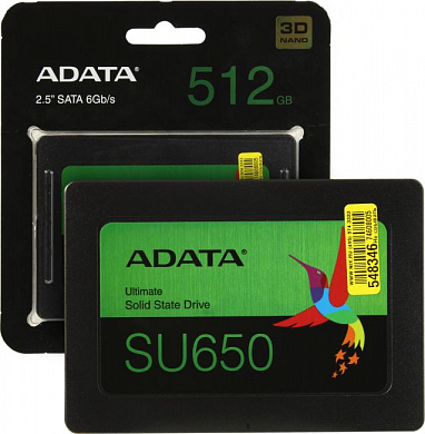 SSD 512 Gb SATA 6Gb/s ADATA Ultimate SU650 <ASU650SS-512GT-R> 2.5" 3D TLC
