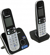 Panasonic KX-TG6812RUB <Black> р/телефон (2 трубки с ЖК диспл.,DECT)