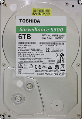 HDD 6 Tb SATA 6Gb/s Toshiba Surveillance S300 <HDWT860UZSVA> 3.5" 5400rpm 256Mb
