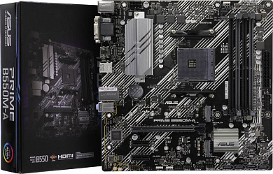 ASUS PRIME B550M-A (RTL) AM4 <B550> PCI-E Dsub+DVI+HDMI GbLAN SATA MicroATX 4DDR4