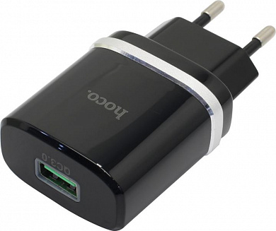 Hoco C12Q Black <716255> Зарядное устройство USB (Вых.DC5V/9V/12V, USB,быстрая зарядка)