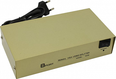 8-Port Video Splitter (VGA15F+8xVGA15F) + б.п.