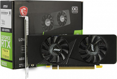 6Gb <PCI-E> GDDR6 MSI RTX 3050 LP 6G OC (RTL) 2xHDMI+DP <GeForce RTX3050>