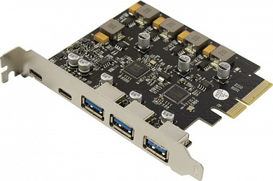 Orient AM-U3142PE-3A2C (RTL) PCI-Ex4, USB3.2,  3 port-ext, USB3.2-C 2 port-ext