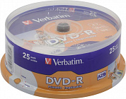 DVD-R Disc Verbatim   4.7Gb  16x  <уп. 25 шт> на шпинделе, printable <43538>