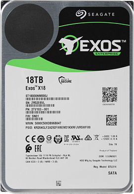 HDD 18 Tb SATA 6Gb/s Seagate Exos X18 <ST18000NM000J> 3.5"