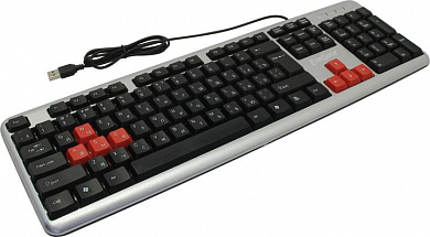 Клавиатура ExeGate LY-401 Silver&Black <USB> 104КЛ <264086>