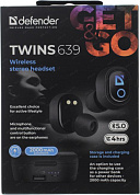 Наушники с микрофоном Defender Twins 639 (Bluetooth 5.0, PowerBank) <63639>