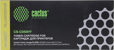 Картридж Cactus CS-C055HY Yellow для Canon LBP663Cdw/LBP664Cx/MF746Cx/MF742Cdw