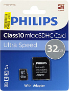 PHILIPS <FM32MA45B/97> microSDXC Memory Card 32Gb Class10 + microSD-->SD Adapter