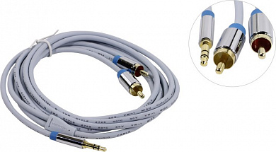 Vention <P550AC200-S> Кабель Jack3.5-M --> 2RCA-M 2м