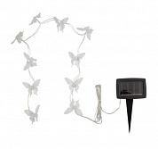 602-269 Гирлянда садовая (каскад) Полет бабочки 3м, 2700К, с аккумулятором и выносной солнечной панелью LAMPER