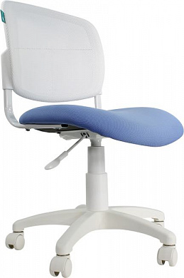 Бюрократ CH-W296NX/26-24   Кресло детское (спинка белая сетка, сиденье голубая ткань)