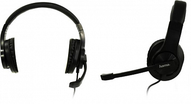 Наушники с микрофоном Hama HS-P300 PC Office Headset <139925> (регул. громкости, шнур 2м)
