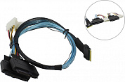Procase <CBL-SLSAS8-2U2-6> Кабель SFF-8654 (x8)-> 2xU.2   0.6м