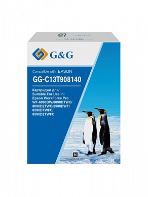 Картридж струйный G&G GG-C13T908140 черный (130мл) для Epson WorkForce Pro WF-6090DW/6090DTWC/6090D2TWC/6590DWF