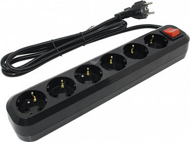 Сетевой фильтр 5bites <SP6B-318> Black <1.8м> ( 6 розеток )