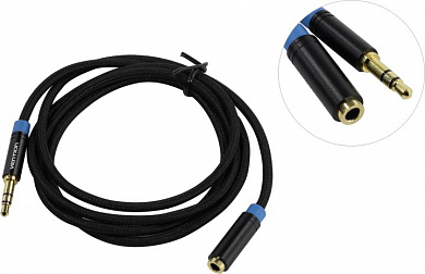 Vention <VAB-B06-B100-M> Кабель удлинительный Jack3.5-M --> Jack3.5-F 1м