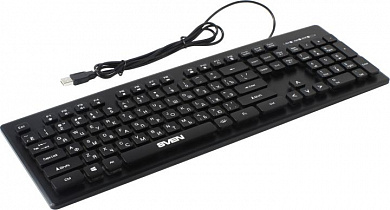 Клавиатура SVEN KB-C7500EL Black <USB> 103КЛ, подсветка клавиш