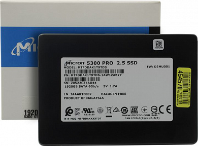 SSD 1.92 Tb SATA 6Gb/s Micron 5300 PRO <MTFDDAK1T9TDS-1AW1ZABYY/1AW15ABYY> 2.5" 3D TLC