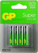 GP Super G-Tech GP24AA21-2CRSBC4 (LR03) Size AAA, щелочной (alkaline) <уп. 4 шт>