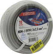 Кабель силовой, NUM-J (NYM) 3x2.5мм2 <бухта 10м> Rexant <01-8705-10>