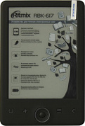 Ritmix <RBK-617> (6",mono,1024x758, 4Gb,CHM/DOC/EPUB/FB2/HTML/MOBI/PDF/RTF/TXT/BMP/JPEG/GIF,microSD,USB)