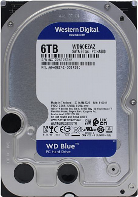 HDD 6 Tb SATA 6Gb/s Western Digital Blue <WD60EZAZ> 3.5" 5400rpm 256Mb